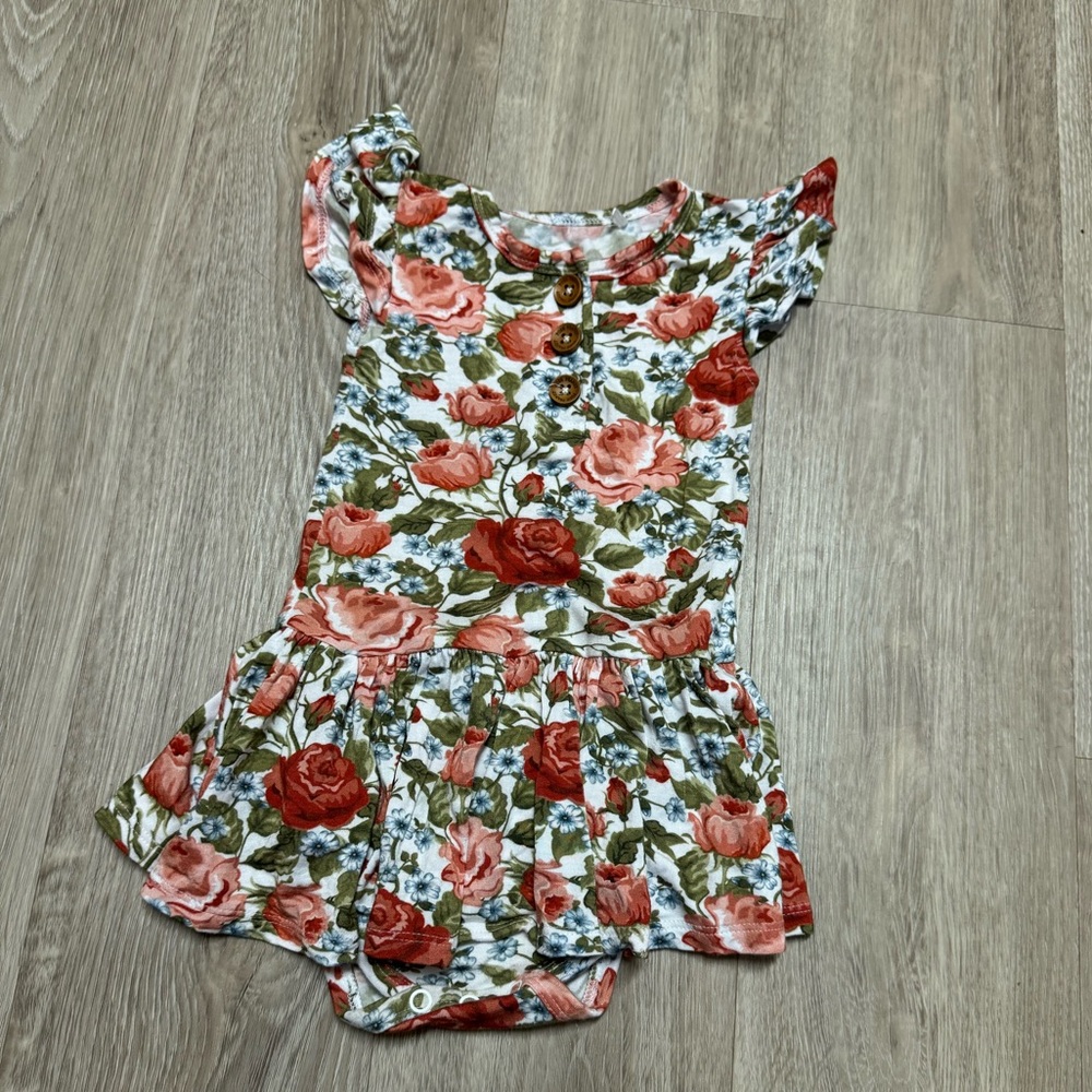 Posh Peanut Floral Baby Outfit with Ruffles